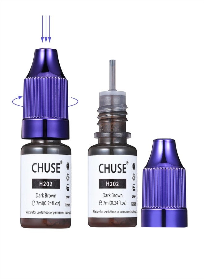 CHUSE PMU Hybrid Liquid Eyebrow Pigments 0.24oz/7ml (H202 Dark Brown) - Image 2